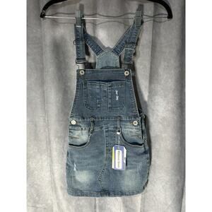 KIDSCOOL Space Skirt Denim Girls Summer Overalls Dress Size 110